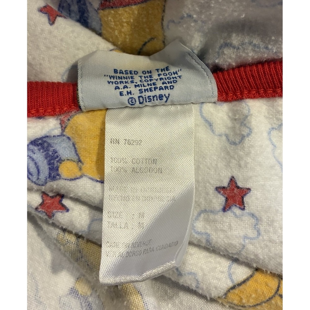 Vintage Disney Winnie the Pooh Plaid Flannel Nightgown Women's M Long Sleeve 90s - Picture 6 of 7